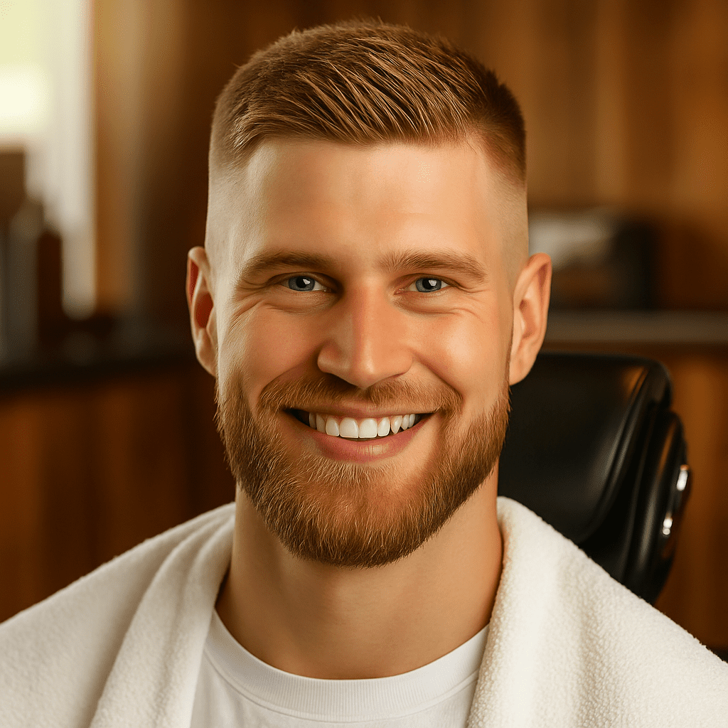 Gentlemen with an Ivy League haircut, modern crew cuts follow the “short sides, long top” hair trend with a taper fade or undercut on the sides.